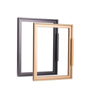 Minimalism Italy Style Cabinet Wardrobe Door Profiles anodized Gold Black aluminum frame for kitchen and Closet glass door
