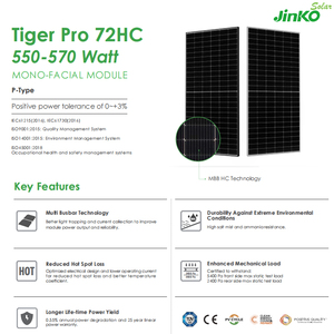 แผงโซลาร์เซลล์ JINKO Tiger Pro 72HC 540 วัตต์ - Product Image 3