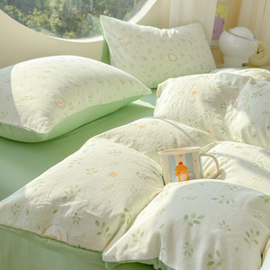 Sang Trọng 4PC Bông Tấm Ga Giường Đặt Vua Nữ Hoàng Kích Thước Dệt Tấm Ga Giường Đặt Cho Nhà Sử Dụng Đồng Bằng Phong Cách Đôi Kích Thước Sang Trọng Duvet Cover Set - Product Image 2