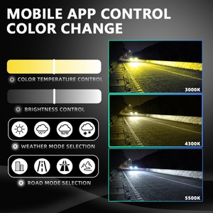 Factory Low Price V5pro 180W Smart APP LED Headlights 31000LM 6000K-3000K White Yellow Led Bulbs - Product Image 3