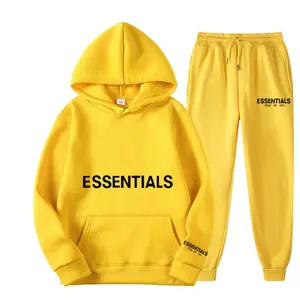 2023 Four Season men Essentials plain tracksuit suit 2 pieces sets hoodies sweatshirt casual jogger tracksuit for men
