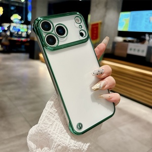 ultra Thin Hard Pc Electroplated Phone Cases for iphone 17 Frameless Tpu Bumper with <b>Glass</b> Lens <b>Protector</b> case - Product Image 5