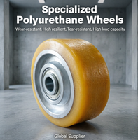 Roues de support stabilisatrices en polyuréthane massif CROWN pour chariot élévateur, référence 813130, 125x60/64-25 mm, pour une longue durée de vie