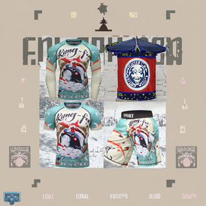 High Quality Customized Logo <b>Men's</b> Rash Guard Shorts Wholesale Spandex/Nylon <b>Stretchy</b> Sportsuits Long Sleeve 220g Digital Print - Product Image 3