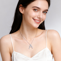 Collier pendentif personnalisé en argent sterling 925 pour femme, lettre initiale M B certifiée, moissanite VVS1