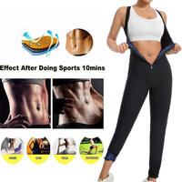 Combinaison amincissante zippée pour femme, effet sauna, gaine sculptante, short de compression pour la taille et le ventre