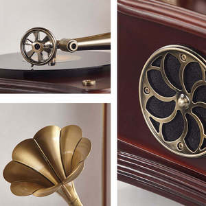 Factory Vintage Gramophone Style CD Player USB FM Radio BT Wireless <b>Home</b> Audio Decor Desktop <b>Music</b> <b>System</b> Gift - Product Image 6