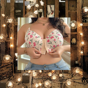 Lencería Romántica de Encaje para Mujer, Sujetador Push-Up con Copa Completa, Transpirable, Sin Varillas, Tirantes Ajustables, Cierre Frontal, Talla Grande - Product Image 3