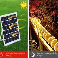 Bande lumineuse solaire à 360 degrés, lampe LED néon étanche pour extérieur, villa, jardin, escaliers, éclairage architectural paysager