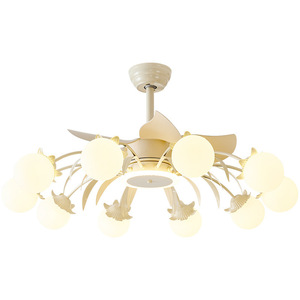 Ventilateurs de plafond avec <span class=keywords><strong>lustre</strong></span> blanc, 31 pouces, <span class=keywords><strong>ventilateur</strong></span> de plafond avec <span class=keywords><strong>globe</strong></span> de classe, 18 lumières <span class=keywords><strong>pour</strong></span> salon, salle à manger, télécommande - Product Image 6