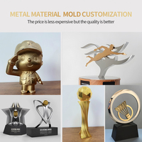 Trophée Professionnel en Alliage de Zinc et d'Aluminium, Moulage 3D sur Mesure, Design Original, Cristal, Grande Coupe d'Or, Logo Thème, Médaille et Plaque