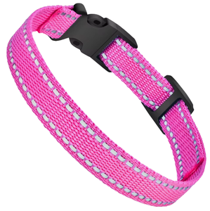 Wholesale Reflective Nylon <b>Collar</b> with Adjustable Buckle Closure Striped Design for All Seasons Pet Accessory Cheap Waterproof - Product Image 2