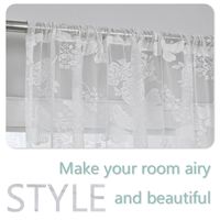Rideaux papillon blanc dentelle panneaux transparents pour porte fenêtre décorations suspendues mariage Voile cantonnière Tulle pour porte patio