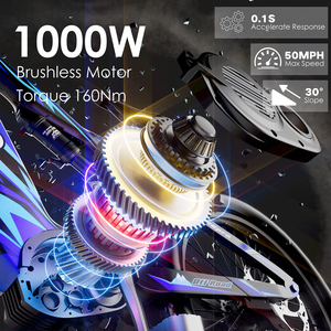 จักรยานไฟฟ้า HEZZO K9 มอเตอร์ 1000W ระยะทาง 70-90 กม. กันน้ำ ควบคุมผ่านแอพ ล้ออลูมิเนียมอัลลอย 26 นิ้ว 9 สปีด ความเร็ว 50 กม./ชม. แบตเตอรี่ลิเธียม ด้านหน้า - Product Image 2