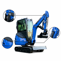 Mini-pelle compacte robuste de 2000 kg avec moteur Kubota et chenilles en caoutchouc pour utilisation en verger – Prix de gros, produit phare d'usine