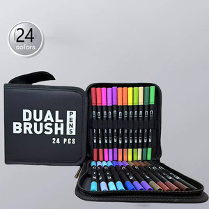 Set di Pennarelli Acquerellabili a Doppia Punta 24 Colori con Punta <span class=keywords><strong>Fine</strong></span> e Pennello, Include Custodia per Arte e Schizzi - Product Image 6