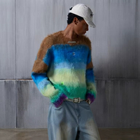 Farbverlauf Flauschiger Mohair-Pullover Rundhals-Ombré-Strickpullover Winter-Warm Großhandel Großbestellung Maßgefertigte Strickware