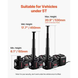 ชุดแม่แรงยกรถยนต์ไฟฟ้าปอนด์5ตัน/11000ปอนด์พร้อมประแจกระแทก12โวลต์วัสดุอลูมิเนียมและเหล็ก - Product Image 3