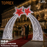 Arco de Estrella Navideño para Centro Comercial, Instalación de Luces LED Gigantes para Fiestas, Decoración para Eventos en Plazas Comerciales al Aire Libre