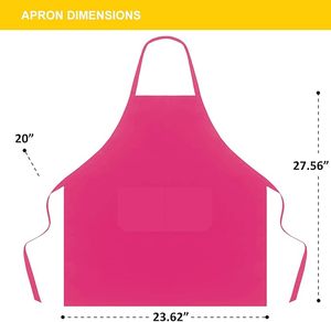 Tabliers roses en gros, tabliers unisexes pour adultes et filles avec poches, tabliers de cuisine roses réutilisables et imperméables, idéaux pour la cuisine - Product Image 6