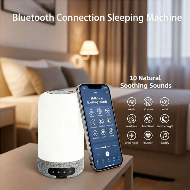 OEM Soothing White Noise Machine Night Light Remote Control Speaker Stress Relief Sleep Sound Machine for Adults Kids
