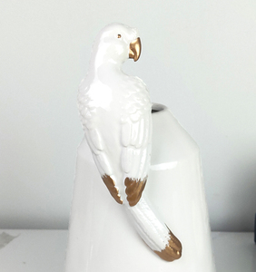 <span class=keywords><strong>Vase</strong></span> à fleurs en céramique avec bourgeon d'oiseau en plumes dorées, décoration de table, design créatif européen - Product Image 3