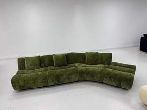 Juego de sofá de esquina seccional en forma de L de lujo moderno reclinable tela de chenilla Modular sala de estar apartamento <span class=keywords><strong>Hotel</strong></span> Villa muebles - Product Image 4