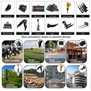 Máy đào nhỏ 0,8 tấn 1 tấn, máy đào siêu nhỏ, máy đào có thang máy đi kèm, máy đào rãnh cho nhà kính, cảnh quan - Product Image 5