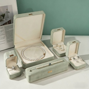 Pretty Jewelry Packaging <b>Box</b> Custom logo Suede Jewelry <b>Box</b> Low Moq Jewelry Suede <b>Box</b> Chain <b>Ring</b> Earring <b>Box</b> - Product Image 2