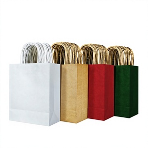 Sacolas de Papel Kraft Dobráveis para Delivery Atacado Sacolas de Transporte Embalagens para Catering Sacolas de Papel para Presente Impressão de Logotipo Personalizado - Product Image 1