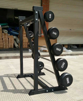 Équipement de gymnastique Poids enduits de caoutchouc Barre droite 10kg 15kg 20kg 25 kg 30kg Ensemble d'haltères fixes