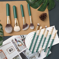 Ensemble de pinceaux de maquillage professionnels EMF, vegan, manche en bois vert, poudre pour le visage, fond de teint personnalisé, pinceaux de maquillage, brochas de maquillaje