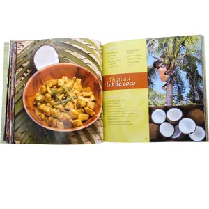 Livres de cuisine colorés à couverture rigide de luxe personnalisés et rentables de haute qualité Menus Impression de livres de cuisine pour le restaurant Michelin