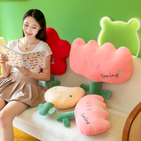 Coussin en forme de tulipe doux et moelleux, multicolores (rouge, rose, jaune), peluche fleurie, poupée de dessin animé, pour cadeau d'anniversaire et décoration de chambre