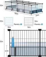 Cages pour animaux de compagnie en treillis métallique de 20 panneaux avec fermeture à bouton pour cochons d'Inde, lapins et lapins