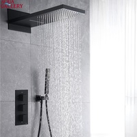 Pommeau de douche à dessus carré monté au plafond 300MM mitigeur de douche dissimulé robinet de douche en laiton