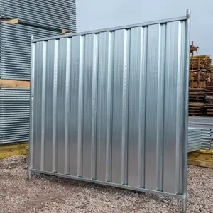 outdoor construction corrugated fence panels site steel hoarding temporary fence