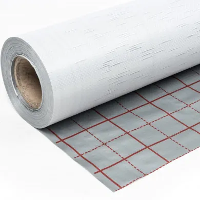 Grid foil for underfloor heating silver/red