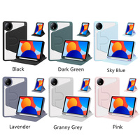 Étui pour tablette en cuir PU pour Xiaomi Redmi Pad SE 8,7 pouces avec dos en acrylique transparent, emplacement pour stylet et fonction veille/réveil