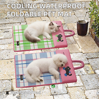 Tapis de couchage pliable de luxe pour animaux de compagnie, en tissu moderne, rafraîchissant pour l'été, imperméable, respirant, en soie glacée, antidérapant, pour chiens et chats