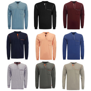 Chất lượng cao 100% bông nfpa2112 cat2 chống cháy FR Henley Áo sơ mi với các nút đóng cửa ARC Flash an toàn 7Oz vải - Product Image 5