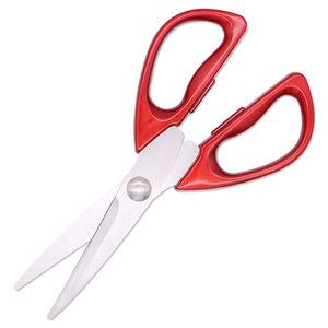Yangjiang <b>Kitchen</b> <b>Scissors</b> Stainless Steel Red Straight Head For Home Use - Product Image 1