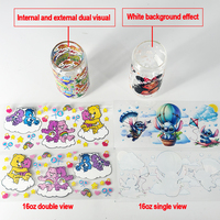 Vente chaude usine : Étiquettes autocollantes double face pour gobelets sportifs anti-UV, motif chiens, personnalisables, imperméables, 16oz, pour la vente en gros