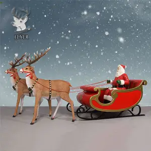 סיטונאי חג המולד מלא גודל סנטה מזחלת מתנפחת סנטה על איל מזחלת עבור תהלוכות