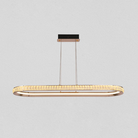 Lustre LED moderne à double anneau, luminaire suspendu circulaire en cristal de luxe, lampe de plafond LED à intensité variable pour salon