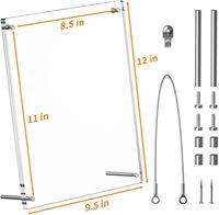 8.5x11 cadres photo acryliques sans cadre modernes 2-Pack Clear Square Cubes Stand Lucite cadres transparents affichage de bureau mural