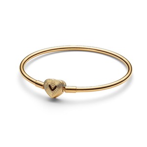 Bracelet <span class=keywords><strong>Pandora</strong></span> en argent sterling S925 avec fermoir cœur, plaqué or 14 carats, fermoir flocon de neige, bijoux fins DIY - Product Image 3