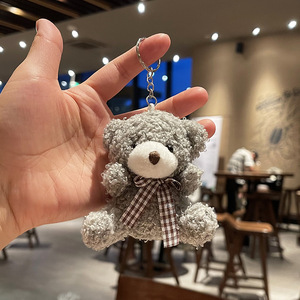 Ruunjoy doux mignon <span class=keywords><strong>Mini</strong></span> ours en peluche poupée en peluche porte-clés jouet Unique poupée voiture sac accessoire Boutique fourniture pendentif peluche poupée - Product Image 3
