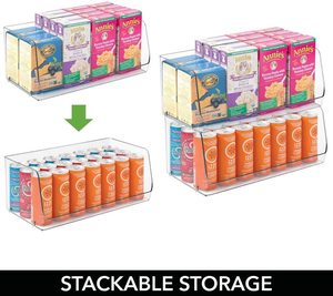 Boîte de rangement grande capacité à 2 niveaux, organisateur de rangement en <span class=keywords><strong>plastique</strong></span> empilable pour la maison, avec ouverture frontale <span class=keywords><strong>large</strong></span>, pour le comptoir de la salle de bain ou la <span class=keywords><strong>commode</strong></span> - Product Image 6