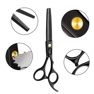 Kit de 8 Tijeras Profesionales Negras para Peluquería, Salón o Uso Doméstico, para Cortar el Cabello de Hombres, Mujeres <span class=keywords><strong>y</strong></span> Mascotas, Tijeras de Peluquería - Product Image 2